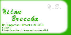 milan brecska business card